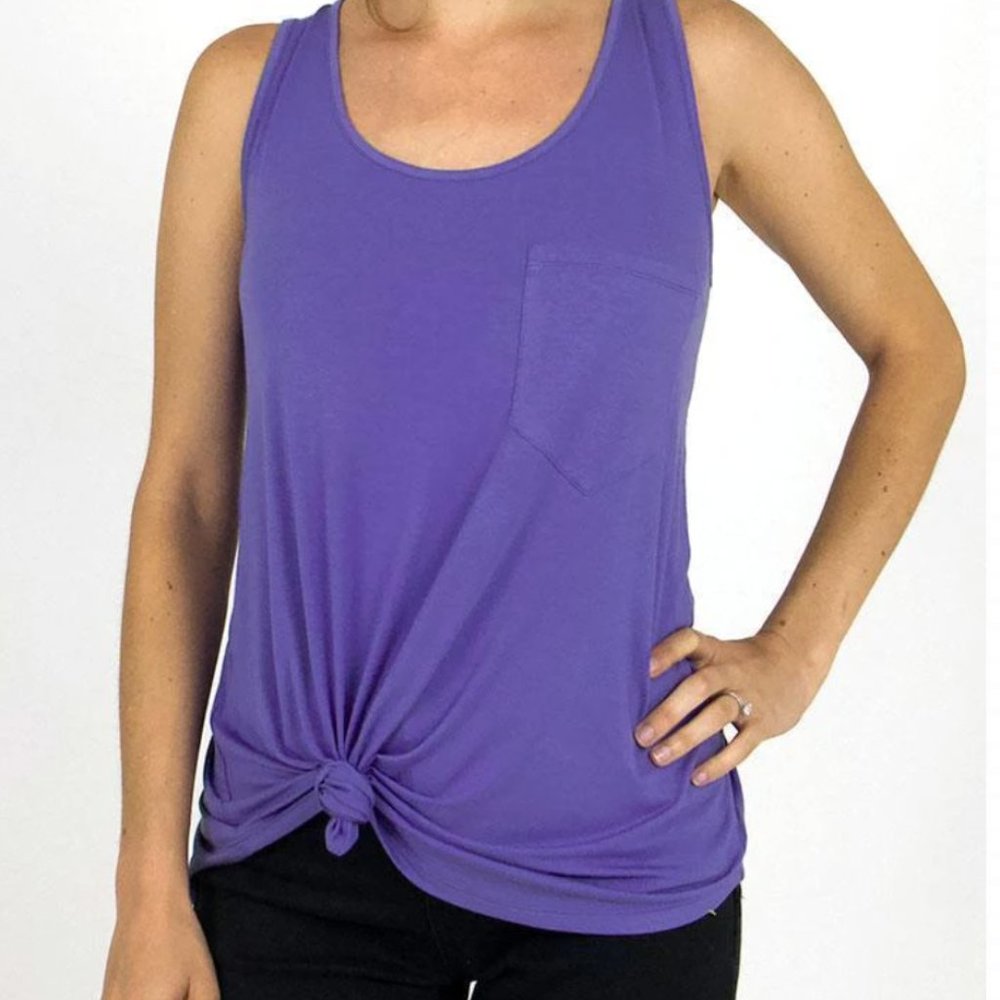 NWT Grace & Lace Perfect Pocket Tank in Iris Bloom Grace and Lace